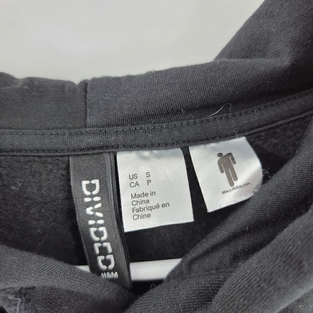 Billie Eilish black sweatshirt hoodie h&m oversized small medium - Picture 3 of 3